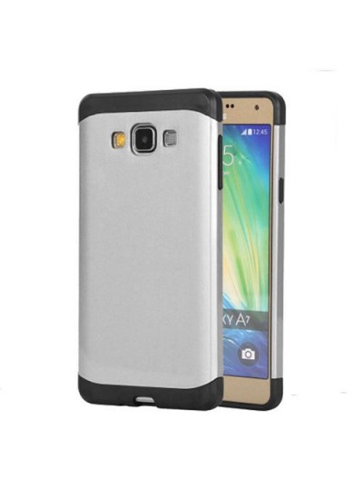 Samsung Galaxy A7 Arkası Metal TPU Kapak Armor Gri