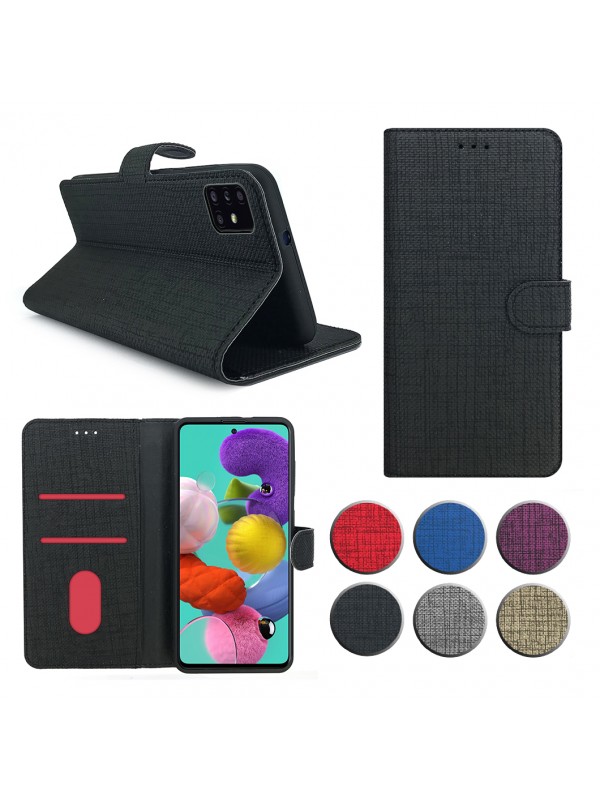 Samsung Galaxy A71 (A715) Kılıf FitCase Fabric Kapaklı Cüzdanlı…