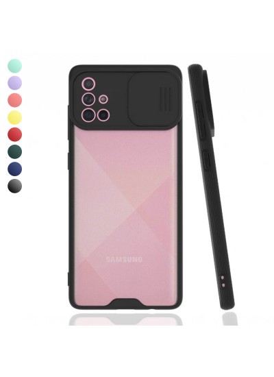 Samsung Galaxy A71 Kılıf Kamera Koruma Kapaklı Platin Matte Silikon Arka Kapak