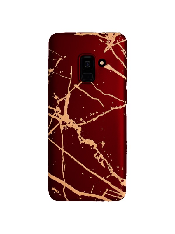 Samsung Galaxy A8 2018 (A530) Fırça Desen Silikon Arka Kapak Kırmızı…