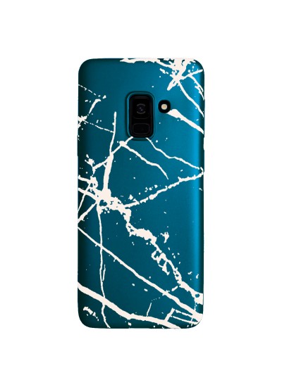 Samsung Galaxy A8 2018 (A530) Fırça Desen Silikon Arka Kapak Mavi