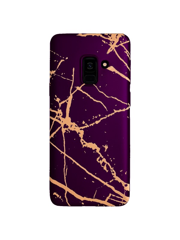 Samsung Galaxy A8 Plus (A730) Fırça Desen Silikon Arka Kapak Mor…