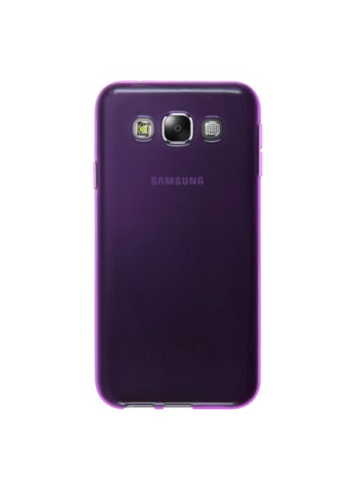 Samsung Galaxy E5 (E500) Kılıf Soft Silikon Şeffaf-Pembe Arka Kapak