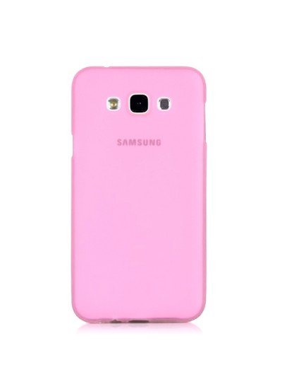 Samsung Galaxy E7 (E700) Kılıf Soft Silikon Şeffaf-Pembe Arka Kapak