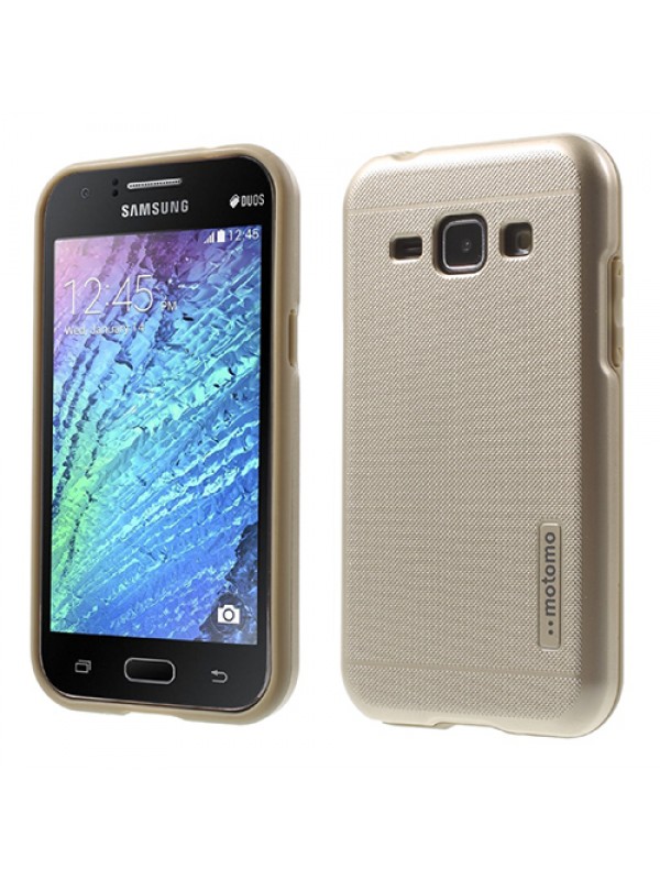 Samsung Galaxy J1 Ace Kılıf Motomo Sert Arka Kapak Gold…