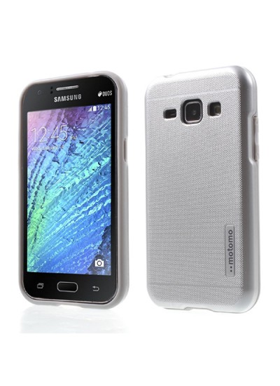 Samsung Galaxy J1 Ace Kılıf Motomo Sert Arka Kapak Gri