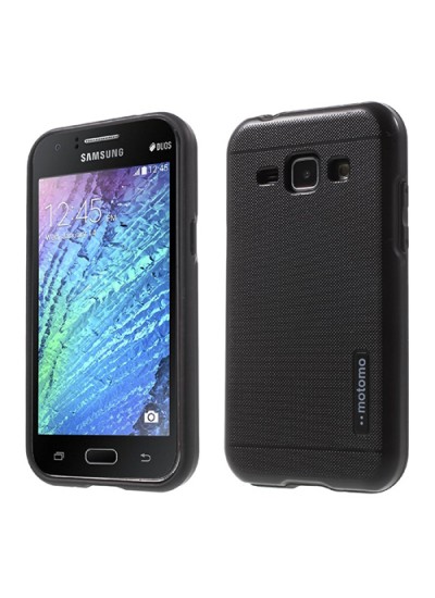 Samsung Galaxy J1 Ace Kılıf Motomo Sert Arka Kapak Siyah