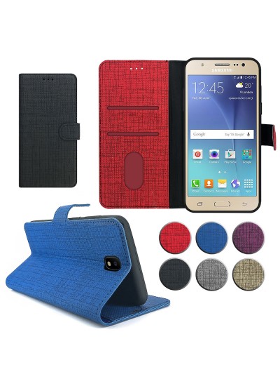Samsung Galaxy J3 Pro (J330) Kılıf FitCase Fabric Kapaklı Cüzdanlı