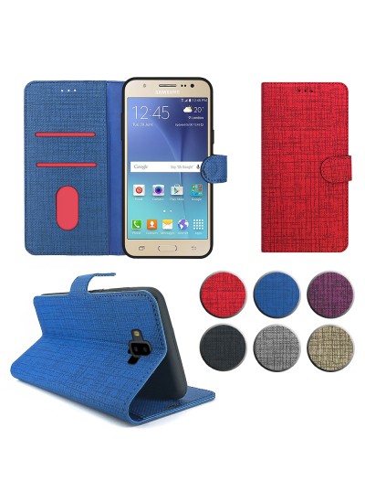 Samsung Galaxy J7 Duo (J720) Kılıf FitCase Fabric Kapaklı Cüzdanlı