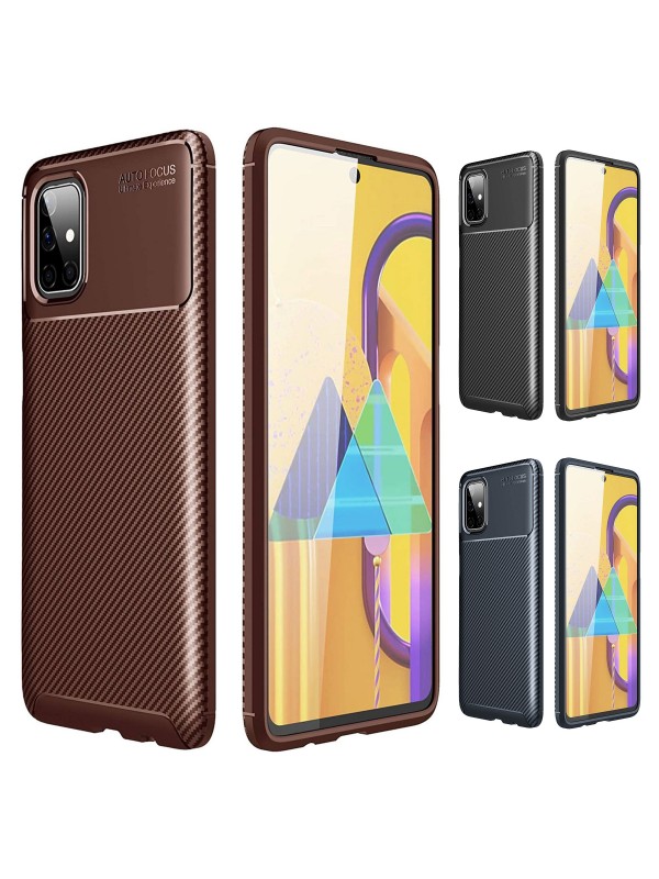 Samsung Galaxy M51 (M515) Kılıf Focus Carbon Desen Silikon Arka Kapak…