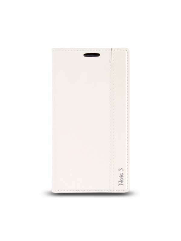 Samsung Galaxy Note 3 (N9000) Gizli Mıknatıslı Premium Pencereli Magnum Kılıf Beyaz