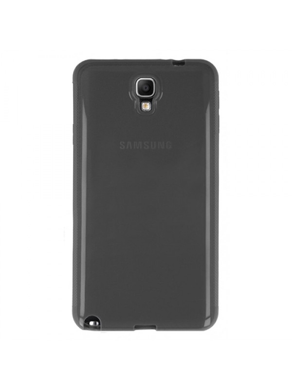 Samsung Galaxy Note 3 Neo (N7500) Kılıf Soft Silikon Şeffaf-Siyah Arka …