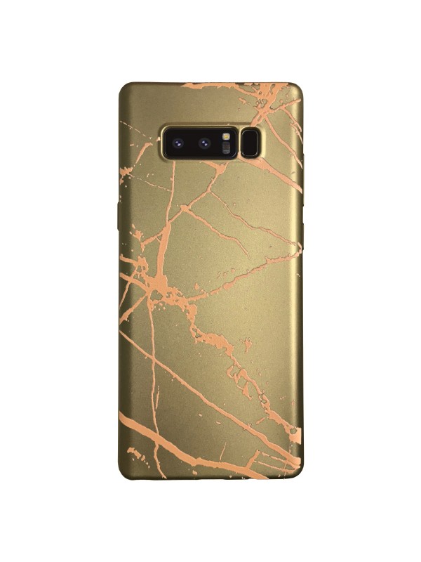 Samsung Galaxy Note 8 (N950) Fırça Desen Silikon Arka Kapak Gold