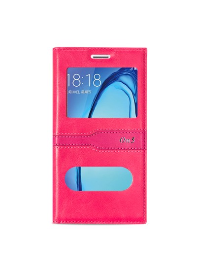 Samsung Galaxy On5 (G5520) Gizli Mıknatıslı Pencereli Magnum Kılıf Pembe