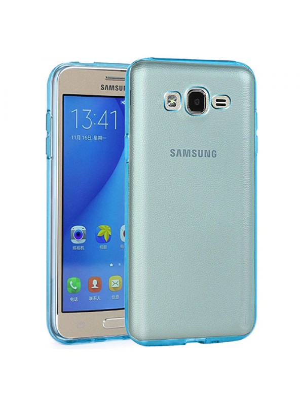 Samsung Galaxy On5 (G5520) Kılıf Soft Silikon Şeffaf-Mavi Arka Kapak…