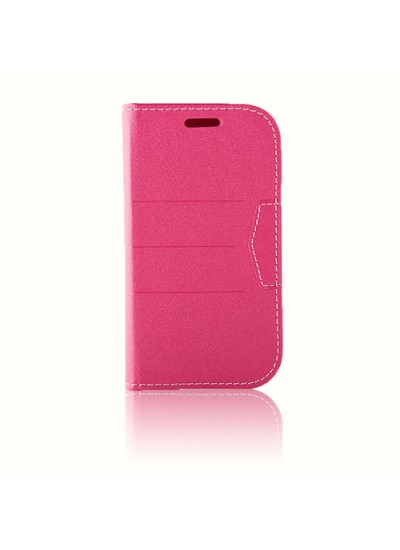 Samsung Galaxy S3 (I9300) Dikişli ve Gizli Mıknatıslı Tiger Kılıf Pembe