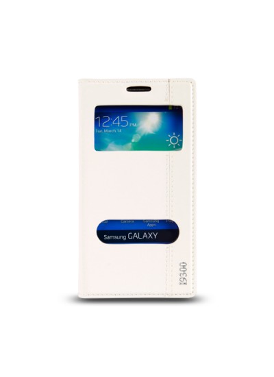 Samsung Galaxy S3 (I9300) Gizli Mıknatıslı Pencereli Magnum Kılıf Beyaz
