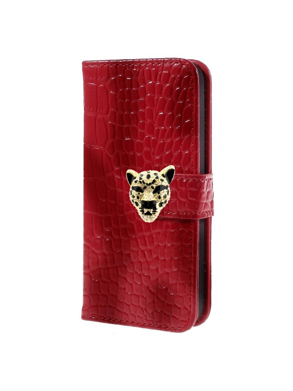 Samsung Galaxy S3 (I9300) Leopar Taşlı Cüzdanlı Kılıf Kırmızı…