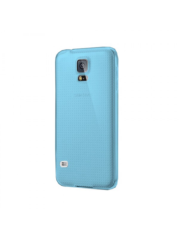 Samsung Galaxy S5 (G900) Kılıf Soft Silikon Şeffaf-Mavi Arka Kapak…