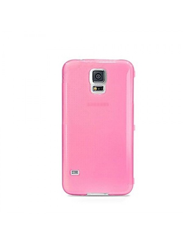 Samsung Galaxy S5 Mini (G800) Kılıf Soft Silikon Şeffaf-Pembe Arka Kapa…