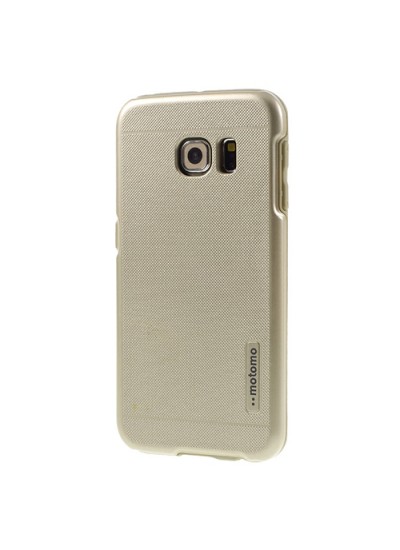 Samsung Galaxy S6 G920 Kılıf Motomo Sert Arka Kapak Gold