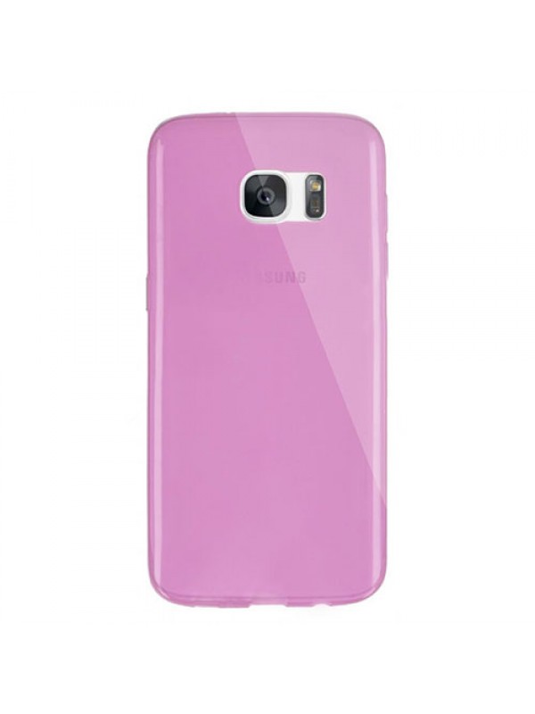 Samsung Galaxy S7 EDGE Kılıf Soft Silikon Şeffaf-Pembe Arka Kapak…