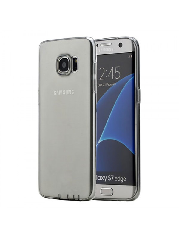 Samsung Galaxy S7 EDGE Kılıf Soft Silikon Şeffaf-Siyah Arka Kapak…