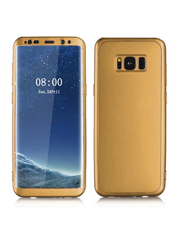 Samsung Galaxy S8 Plus 360 Derece Slim Premium Silikon Kılıf Gold…