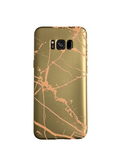 Samsung Galaxy S8 Plus (G955) Fırça Desen Silikon Arka Kapak Gold