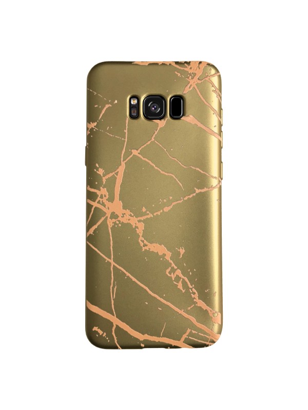 Samsung Galaxy S8 Plus (G955) Fırça Desen Silikon Arka Kapak Gold…
