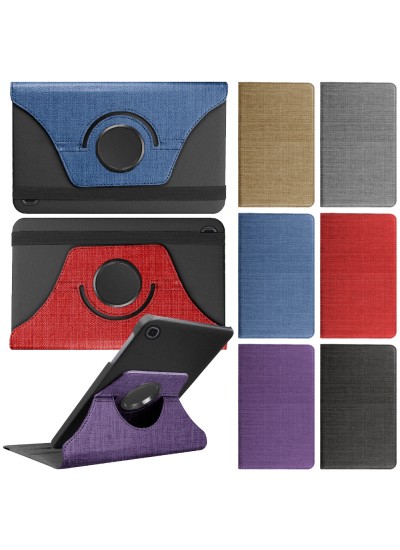 Samsung Galaxy Tab A T510/T515/T517 Kılıf Fabric 360 Derece Döner Standlı
