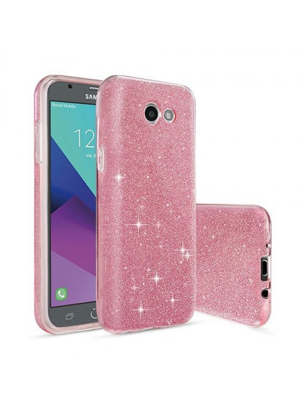 Samsung J7 2017 3in1 Simli Silikon Arka Kapak Pembe…