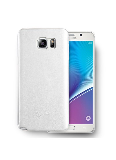 Samsung Note 5 N920 Kılıf Deri Dokulu Arka Kapak Beyaz