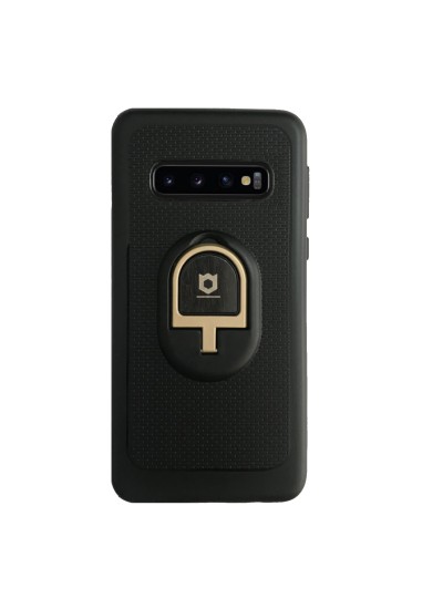 Samsung S10 (G973) iFace Yüzük Tutuculu Arka Kapak Halka-Gold