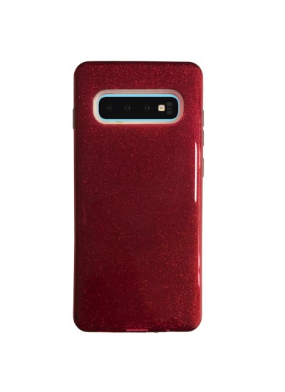 Samsung S10 Plus (G975) 3in1 Simli Silikon Arka Kapak Bordo