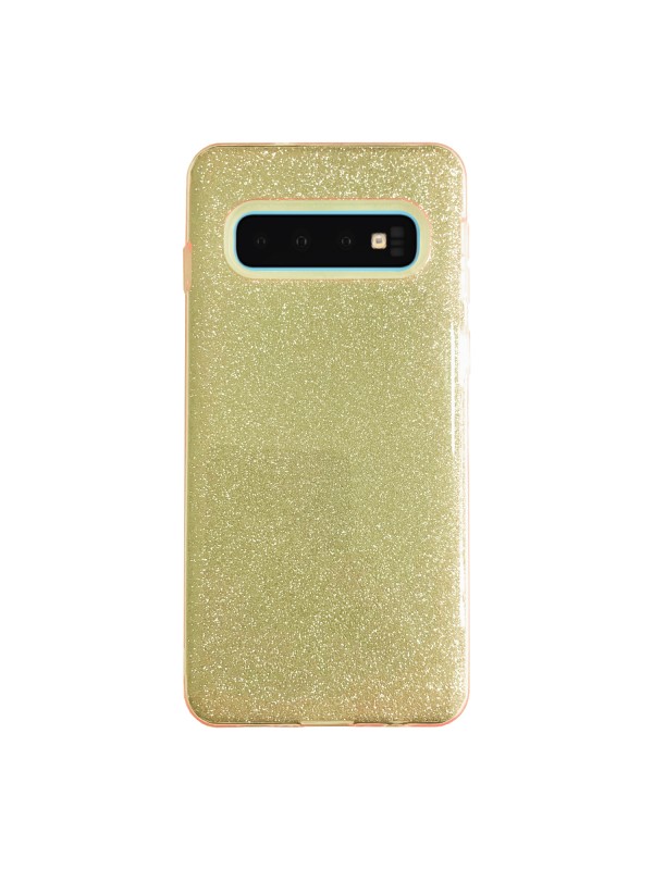 Samsung S10 Plus (G975) 3in1 Simli Silikon Arka Kapak Gold…