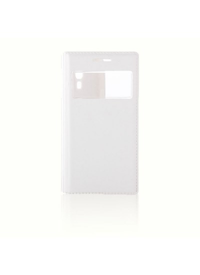 Samsung S4 Mini I9190 Dikişli Yan Kapaklı TPU Kılıf Beyaz