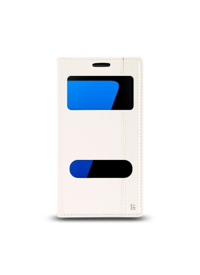Samsung S7 (G930) Gizli Mıknatıslı Pencereli Magnum Kılıf Beyaz