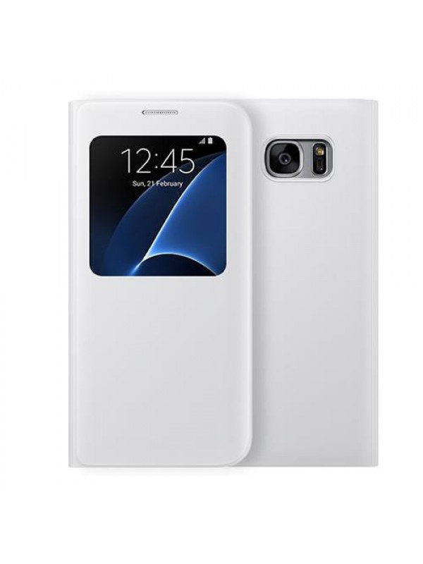 Samsung Galaxy S7 Yan Kapaklı Flip Wallet Kılıf Beyaz…