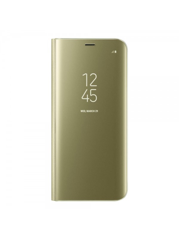 Samsung S9 Plus (G965) Clear View Flip Cover Standlı Kılıf Gold…