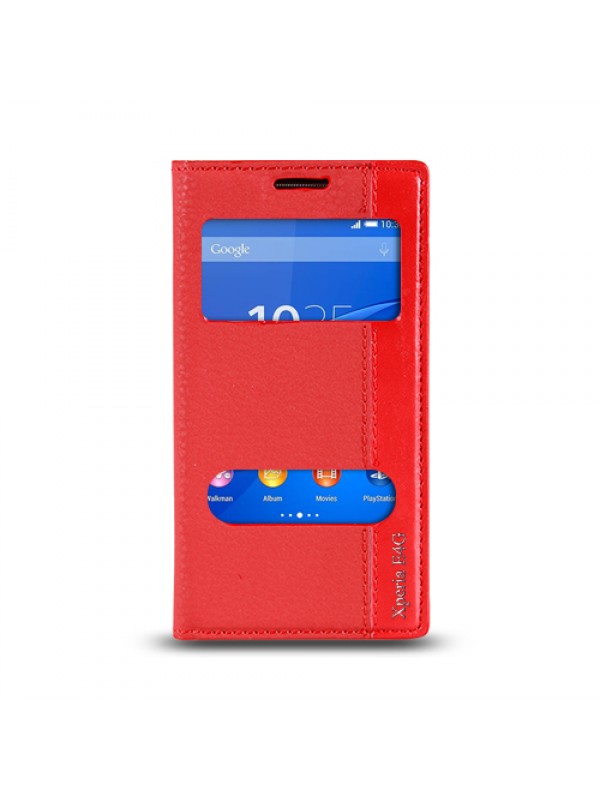 Sony Xperia E4G Gizli Mıknatıslı Pencereli Magnum Kılıf Kırmızı…
