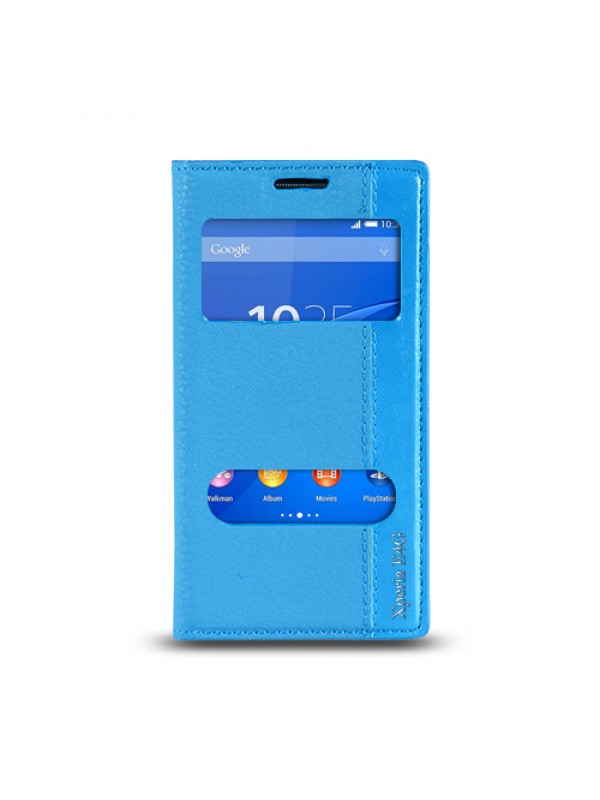 Sony Xperia E4G Gizli Mıknatıslı Pencereli Magnum Kılıf Mavi…