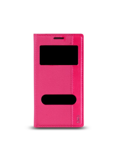 Sony Xperia E4G Gizli Mıknatıslı Pencereli Magnum Kılıf Pembe