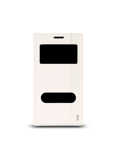Sony Xperia M4 Aqua Gizli Mıknatıslı Pencereli Magnum Kılıf Beyaz