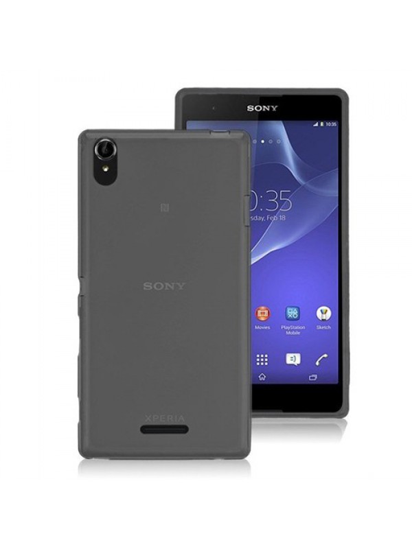 Sony Xperia T3 Kılıf Soft Silikon Şeffaf-Siyah Arka Kapak…