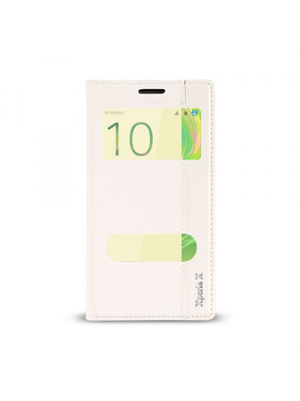 Sony Xperia X Gizli Mıknatıslı Pencereli Magnum Kılıf Beyaz…