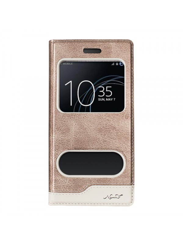Sony Xperia XA1 Gizli Mıknatıslı Pencereli Magnum Kılıf Gold…
