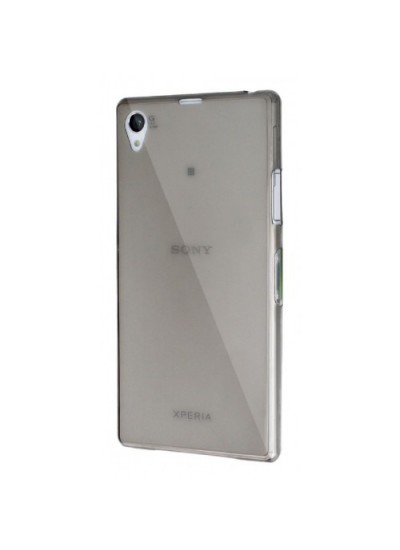 Sony Xperia Z1 Kılıf Soft Silikon Şeffaf-Siyah Arka Kapak