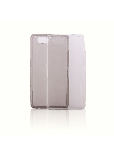 Sony Xperia Z2 Mini Kılıf Soft Silikon Şeffaf-Siyah Arka Kapak