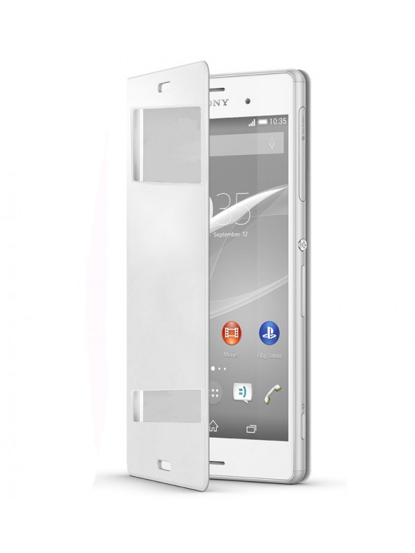 Sony Xperia Z3 Dikişli Yan Kapaklı TPU Kılıf Beyaz…